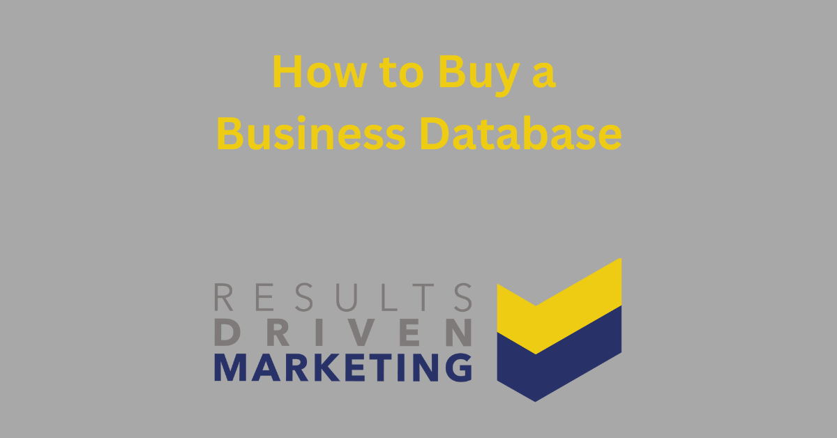 How To Buy A Business Database | | RD Marketing