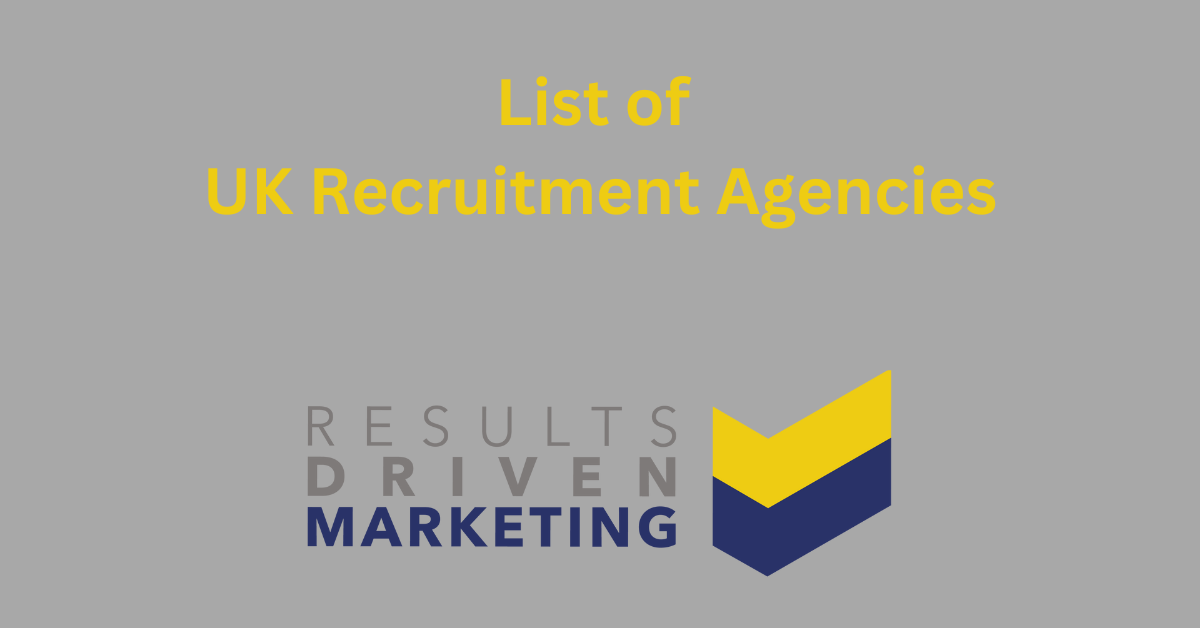 List of UK Recruitment Agencies RD Marketing GDPR Compliant